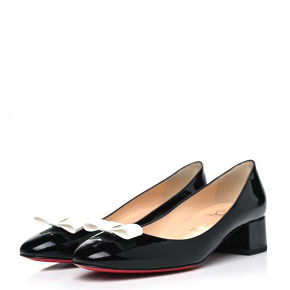 CHRISTIAN LOUBOUTIN 
Patent Bow 55 Pumps 39 Black - Picture 1 of 11